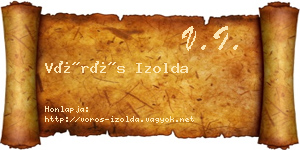 Vörös Izolda névjegykártya